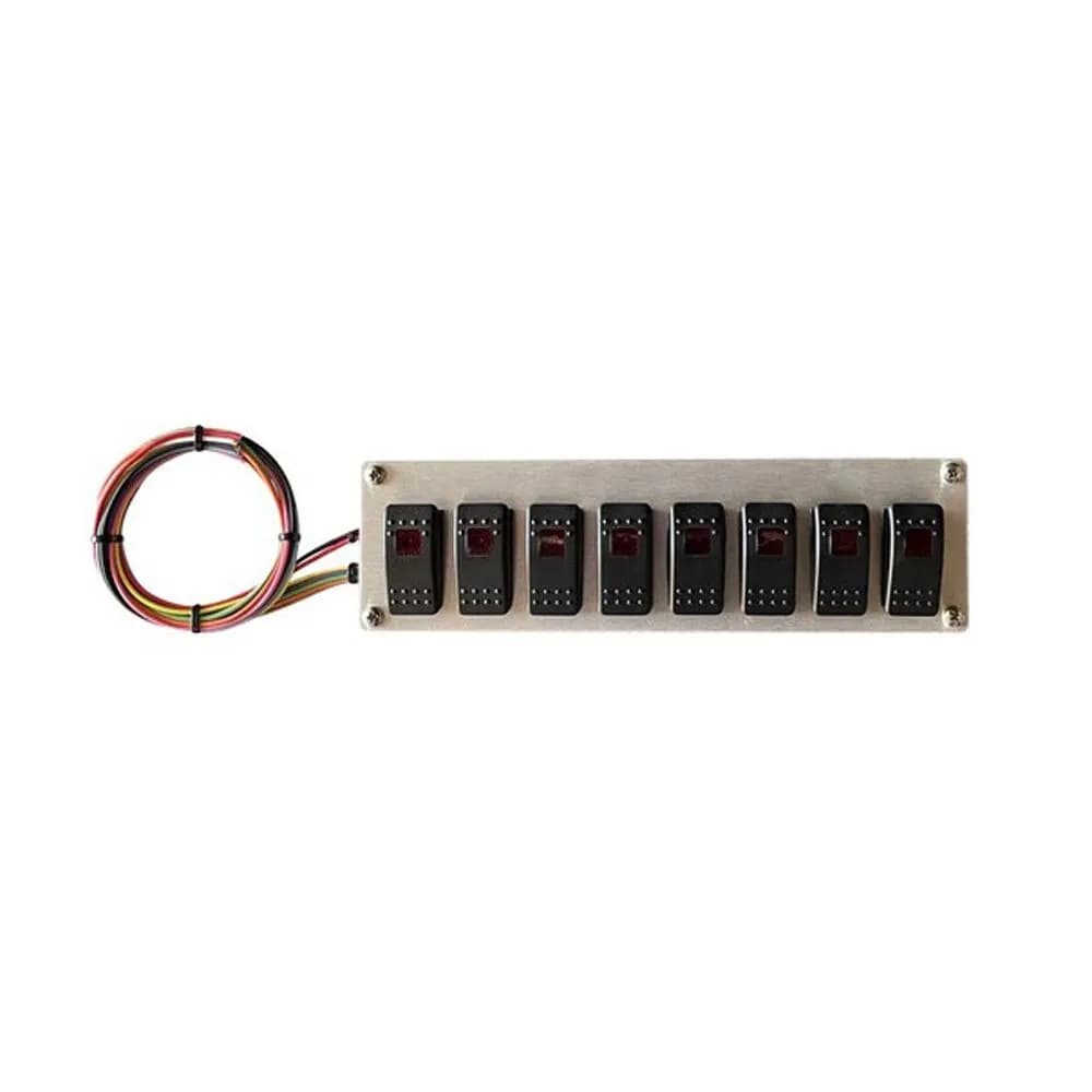 American Autowire Universal 8 way rocker switch panel - 8 Way Rocker Switch Panel