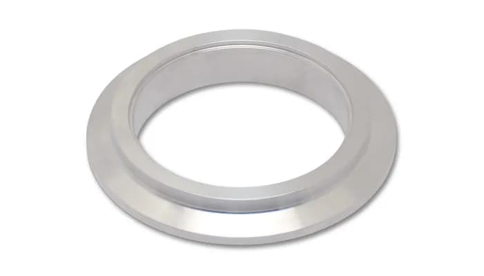 Turbo Outlet Flange; 82MM CRMD; 5MM CRMDH; 3.6MM Apex W; 18MM Thickness; 107MM Flange OD; 2MM Tube Recess Depth; For GT42 Compressor; Aluminum; 74.2MM Part ID; 3 in. Recess ID;