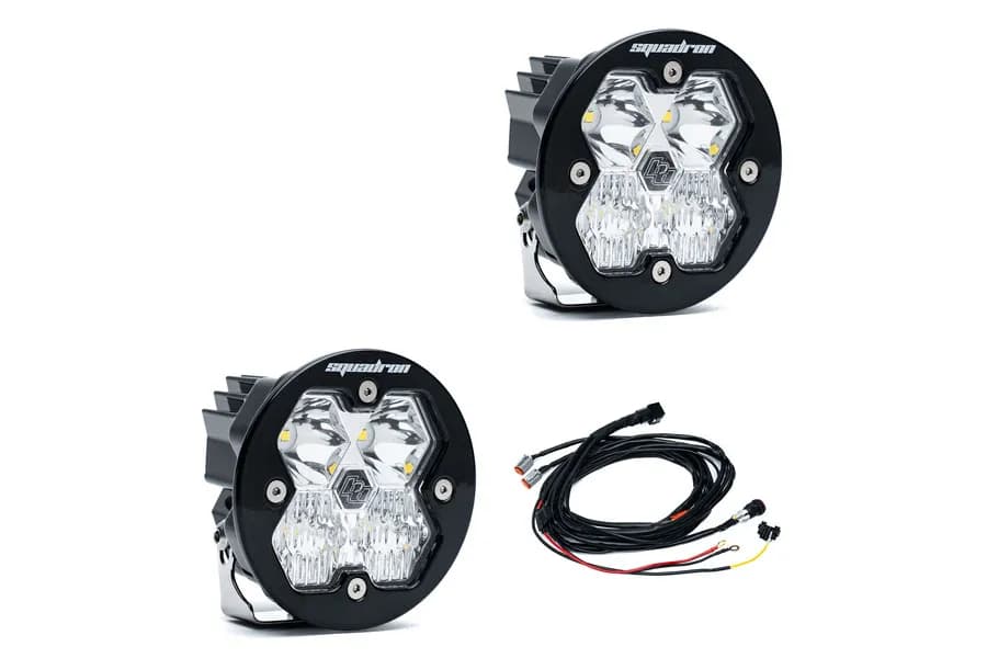 Squadron-R 2.0 Sport Black LED Auxiliary Light Pod Pair Universal Clear Driving/Combo Baja Designs