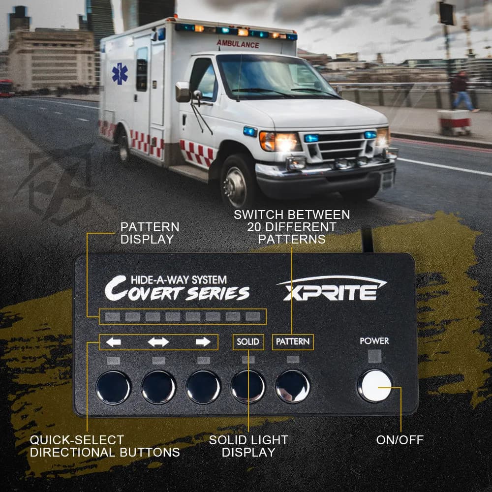 Xprite LED Hideaway Strobe Lights – Hidden Grille & Headlight Warning Light Kit | Covert Series
