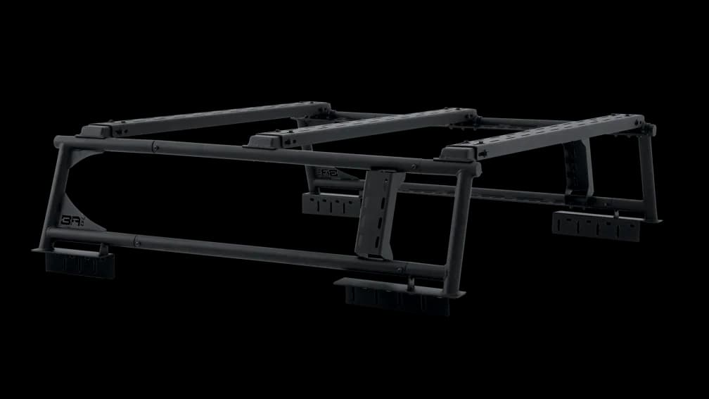 Mid Size Universal Overland Rack; Light-Textured; Black; Metal;