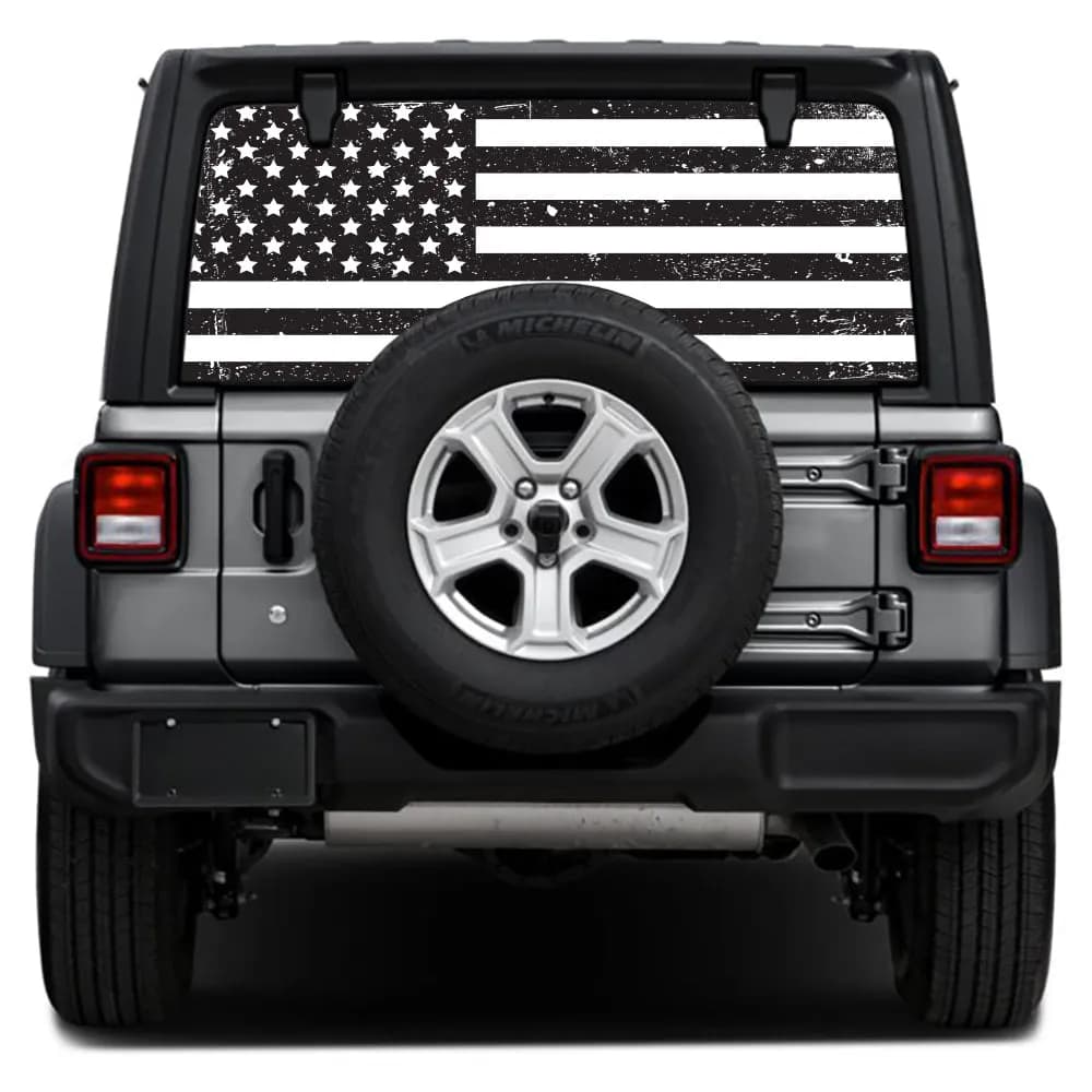 Distressed Black & White Rear Window Decal