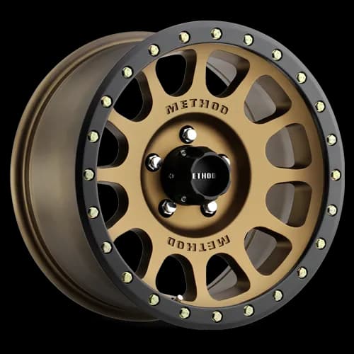 Aluminum Wheels 17x8.5 NV MR305 Bolt Pattern 5 On 139.7 Offset 0 Lip Size 1.3 Method Bronze BRZ Black Street Loc Method