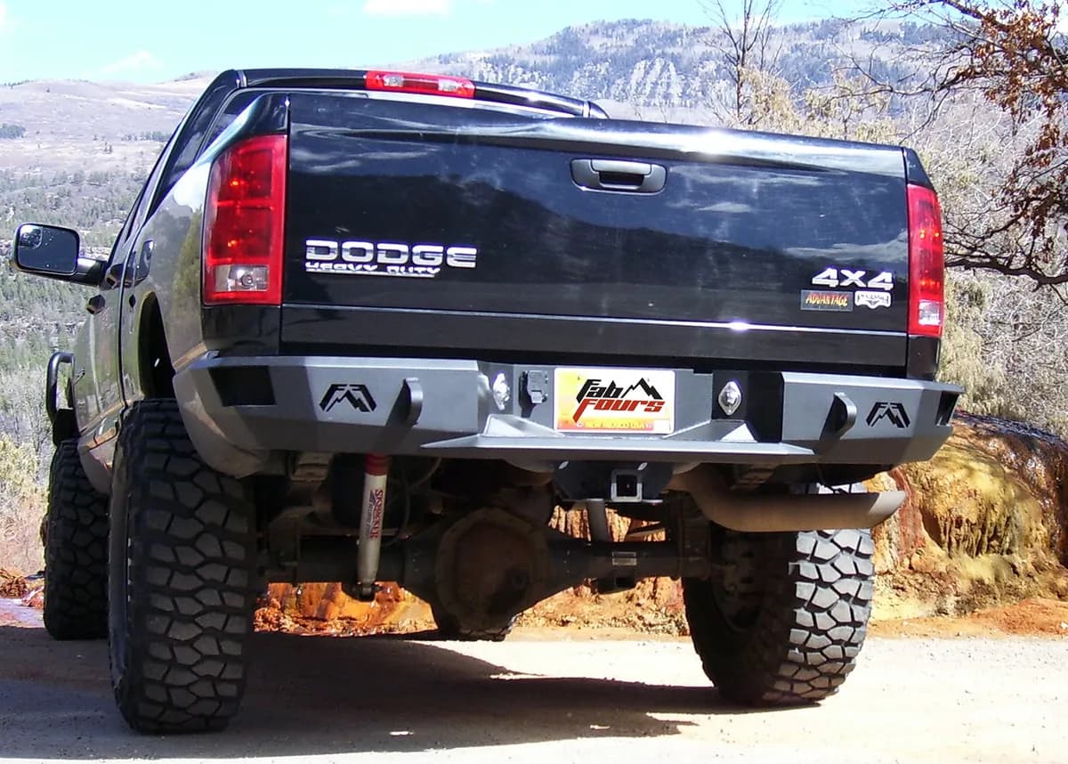 Heavy Duty Rear Bumper; 2 Stage Black Powder Coated; Incl. 0.75 in. D-Ring Mount;