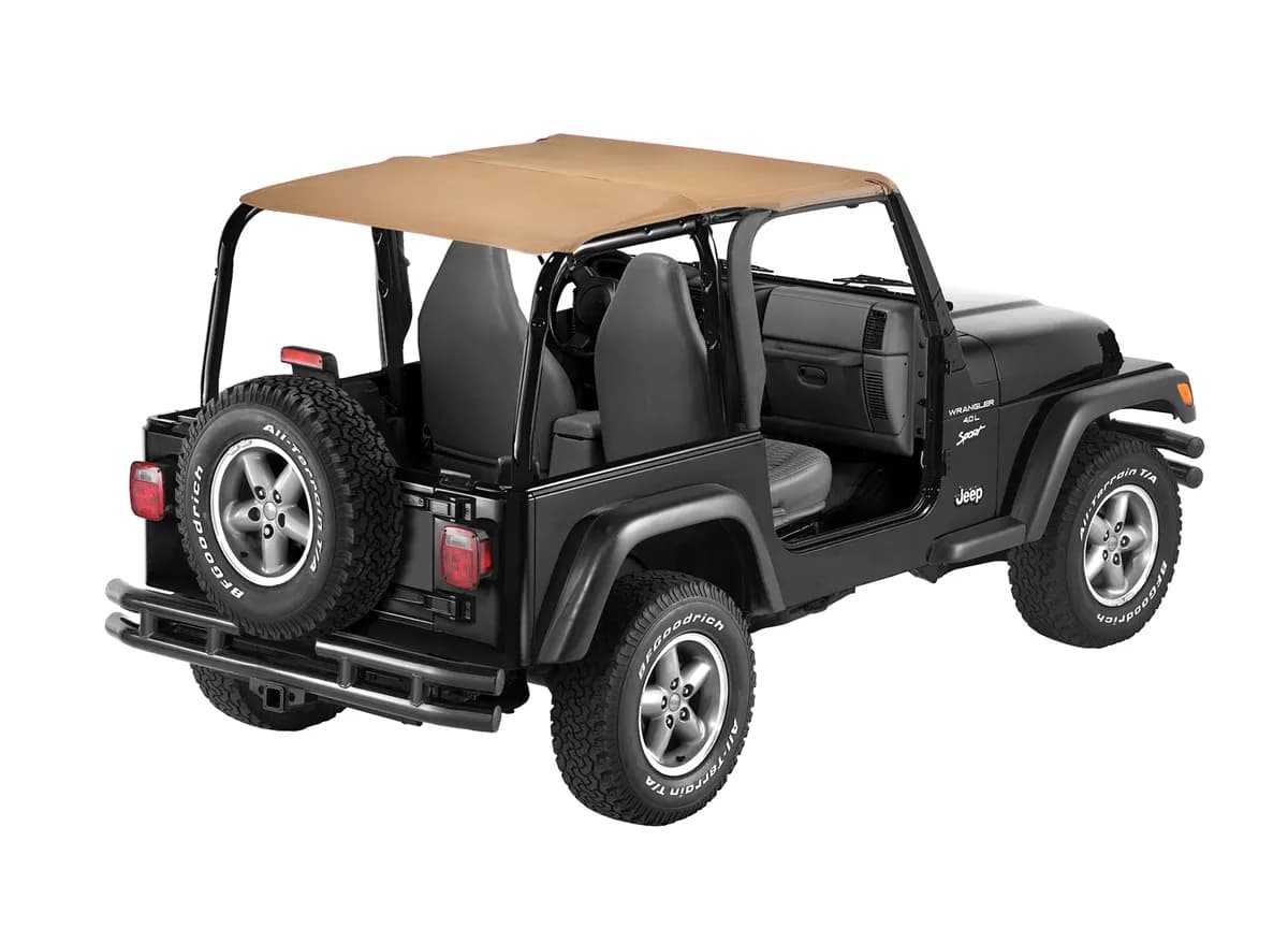 Jeep Wrangler Bikini Top Strapless Extended Safari Style Bikini Top For Jeep 1997-2002 Wrangler TJ Spice Bestop