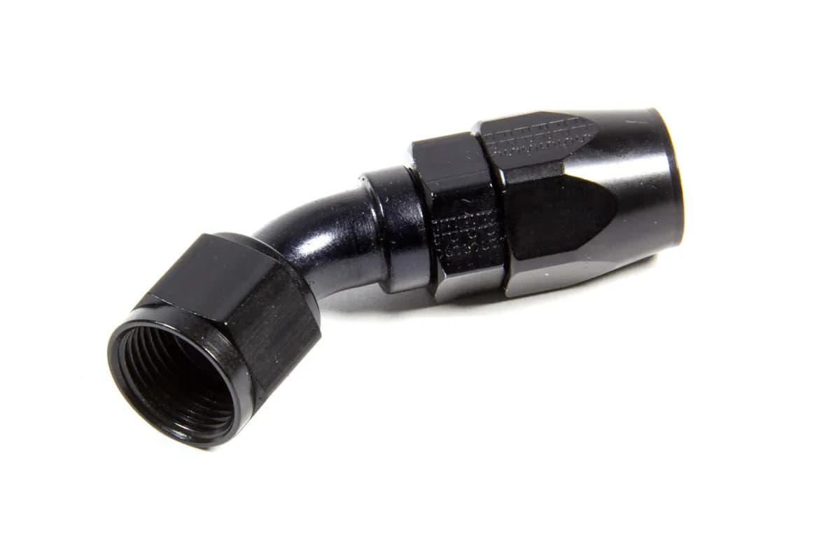#12 x 45 Power Flow Hose End Black