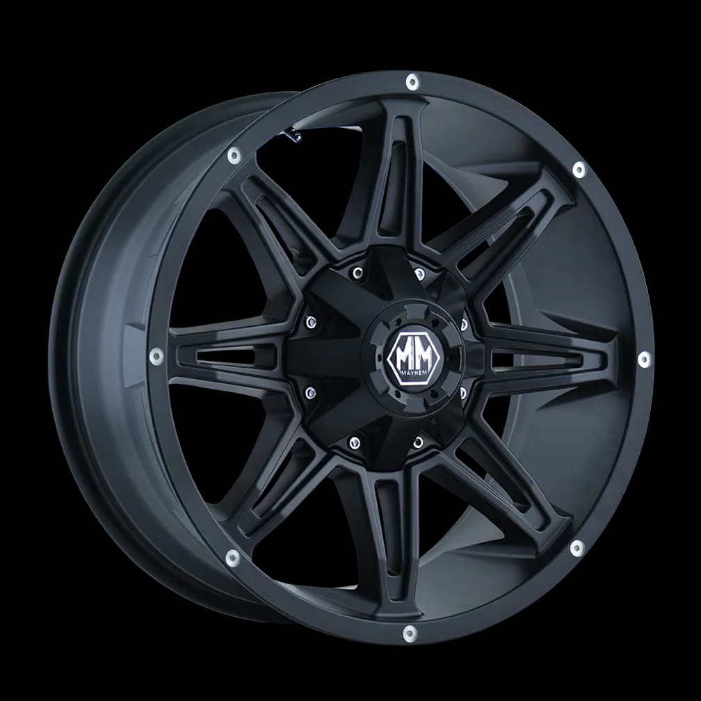 Mayhem Offroad Wheels Rampage 8090 MB 20x9 Black 11 Off Set 6 Lug 5.43 BSM 106 Bore Cast Aluminum