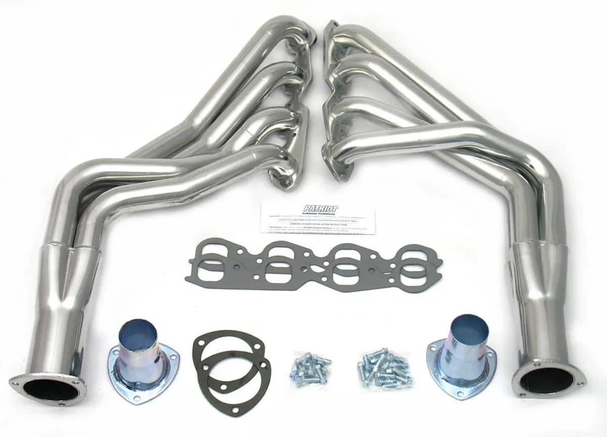 Patriot Long Tube Header 67-9 Camaro 68-74 Nova 396-502 BBC 2" Primary 3 1/2" Collector Silver Ceramic Coated H8062-1