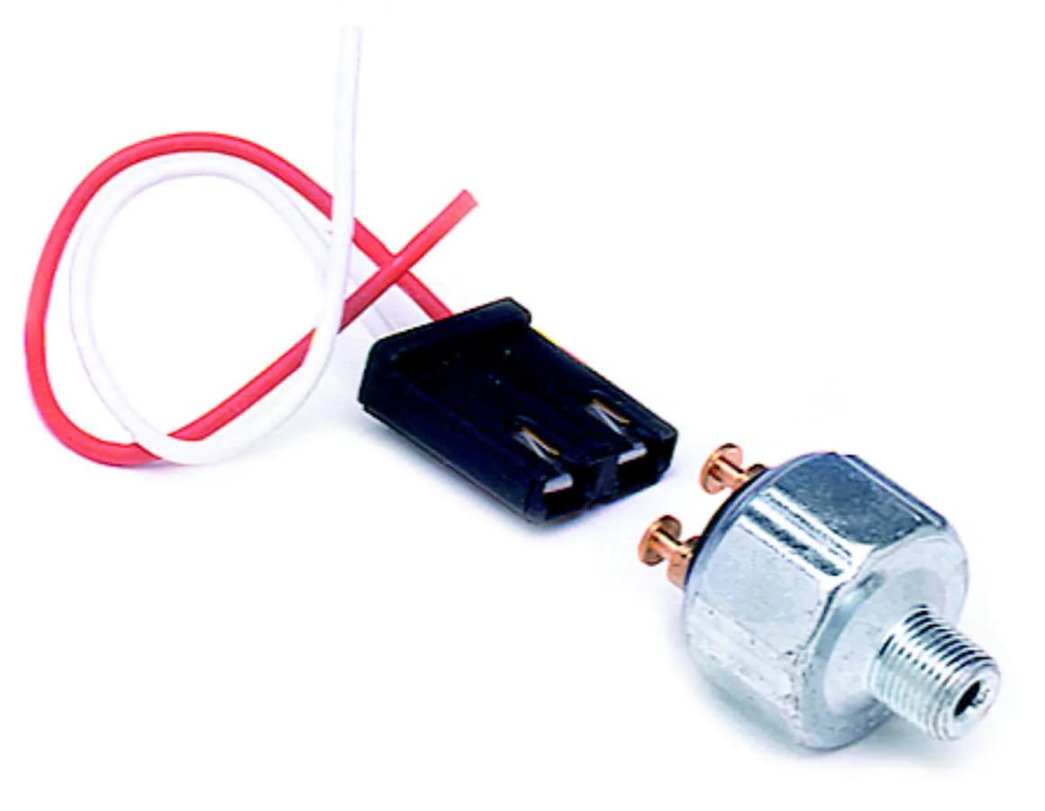 Low Pressure Brake Light Switch; Complete w/Plug-In Pigtail; 1/8 in. pipe Thread;