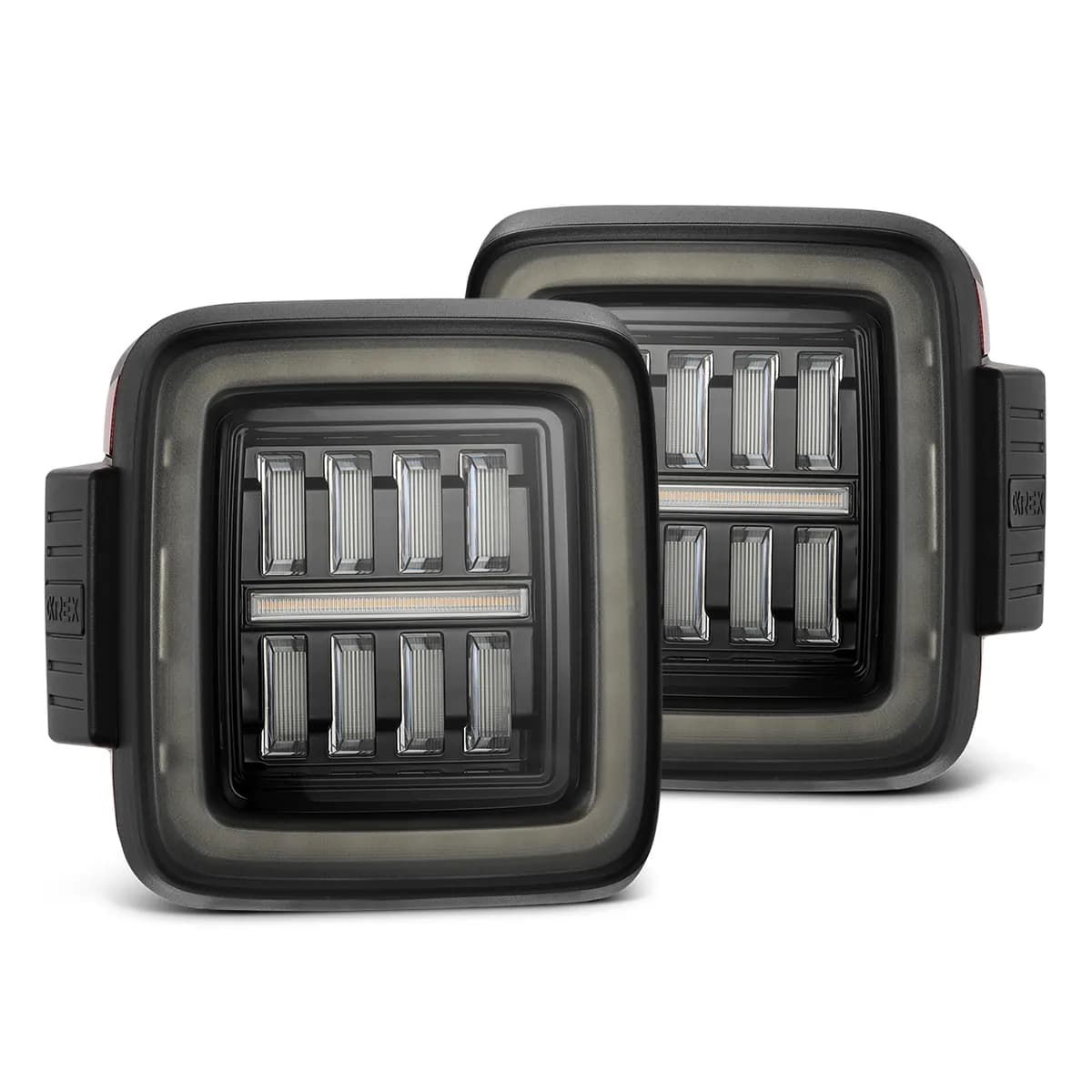 1823 Wrangler Nova Prismatic LED Tail Lights Alphablack Pair