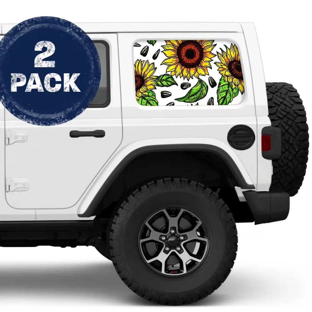 Sunflower Side Windows Printed Vinyl Decal