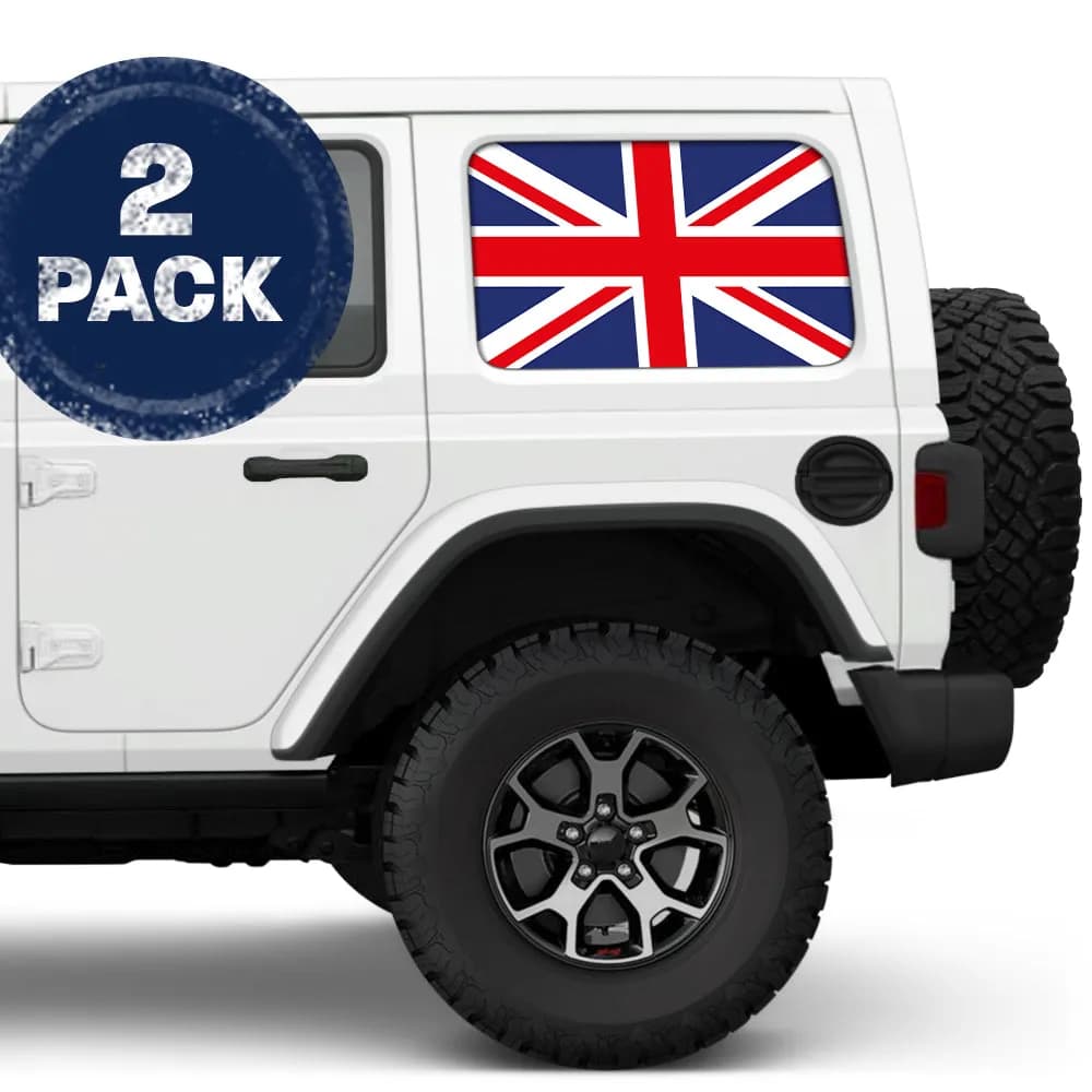 Union Jack State Flag Side Windows Printed Vinyl Decal