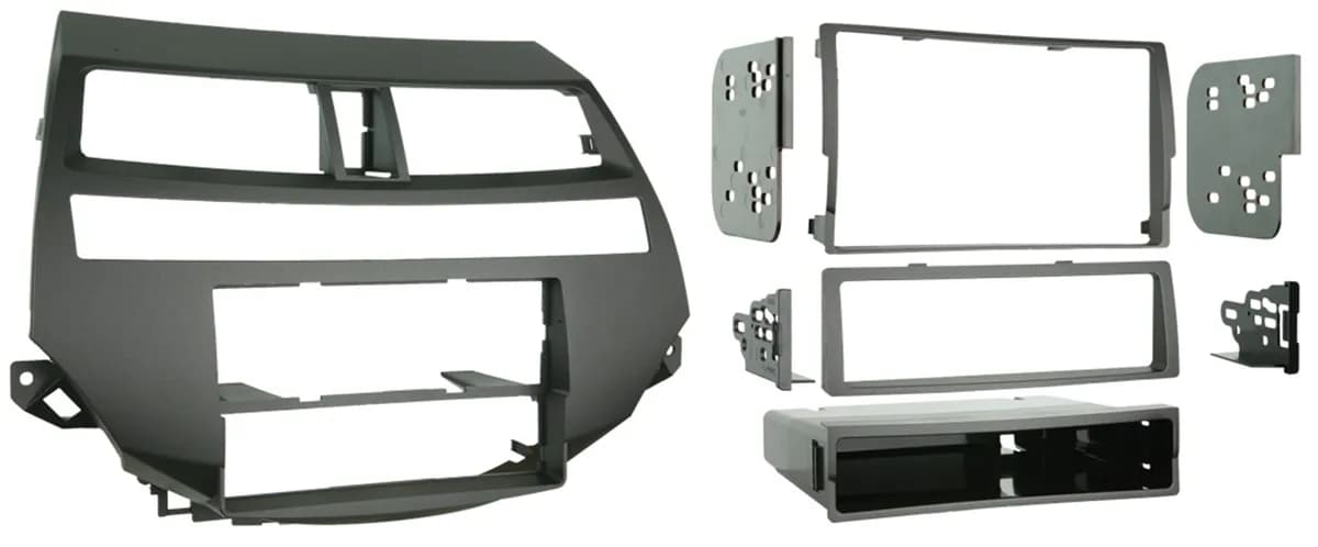 TURBOKits; Radio Installation Kit; Incl. Instr./Hardwre/Snap-In ISO Mnt System;For Double/Two Single DIN;Recessed DIN Opening; w/Auto Climate Controls; Matte Black;
