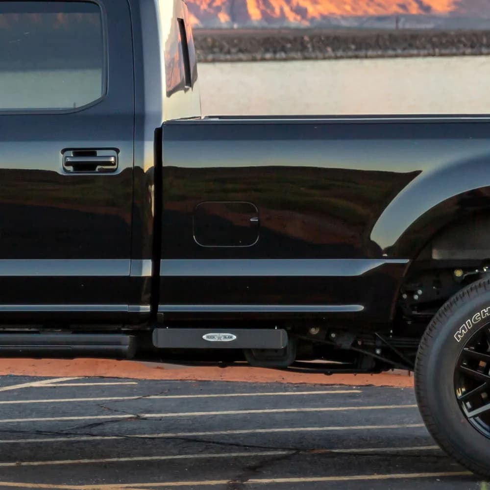 R-Step 16 Inch Wide Step For 2017-2022 Ford Super Duty Bed Step Attachment Brackets Passenger Side Front of Rear Tire Rock Slide Engineering