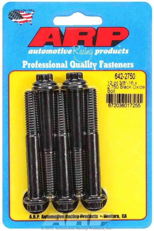 3/816 x 2.750 12pt Black Oxide Bolts