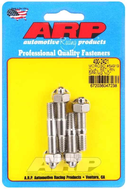 Moroso 64919 Dual Return Spring no Spacer Plate ss Carb Stud Kit