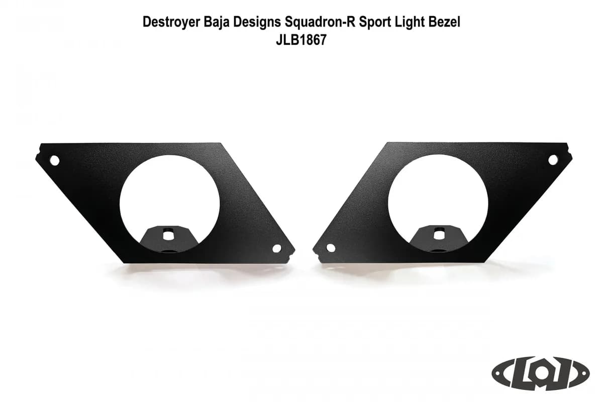 Destroyer Rear Light Bezel, Fits Baja Designs Squadron Round Lights (Black Powder Coated)