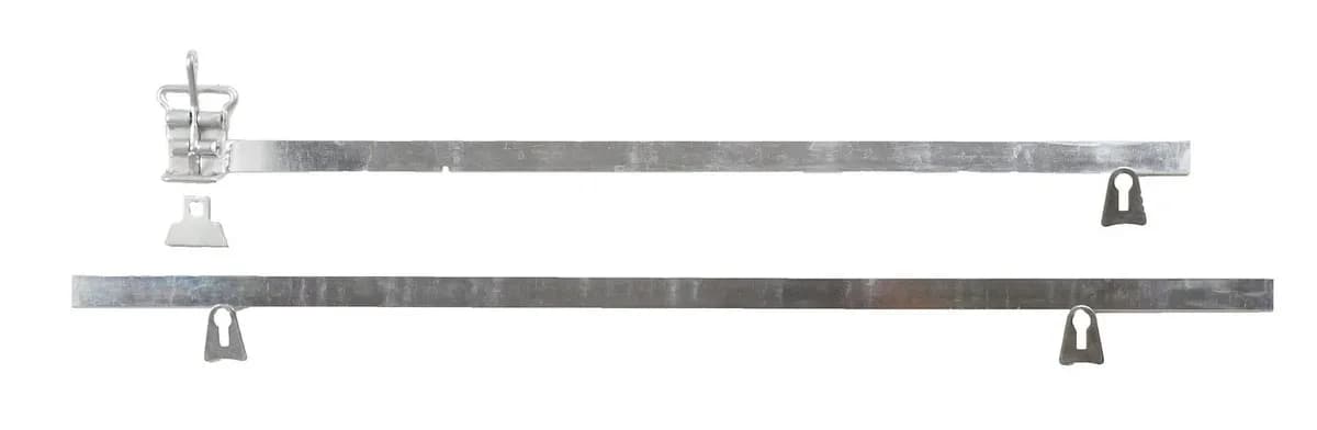 Window Net Mounting Kit; 30 Flat Latch & Link Type Top Bar; 35 Flat Bottom Bar; Zinc Plated Steel