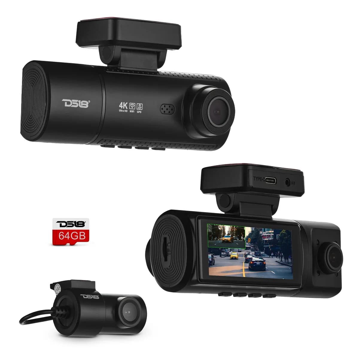 Front, In-Cabin & Rear Cameras | 4k Resolution | Parking Monitor | Video & Audio Recording | Full Color Camera | Night Vision 4k Dual Dash Camera With Front And Rear Camera, Wi-Fi, And GPS