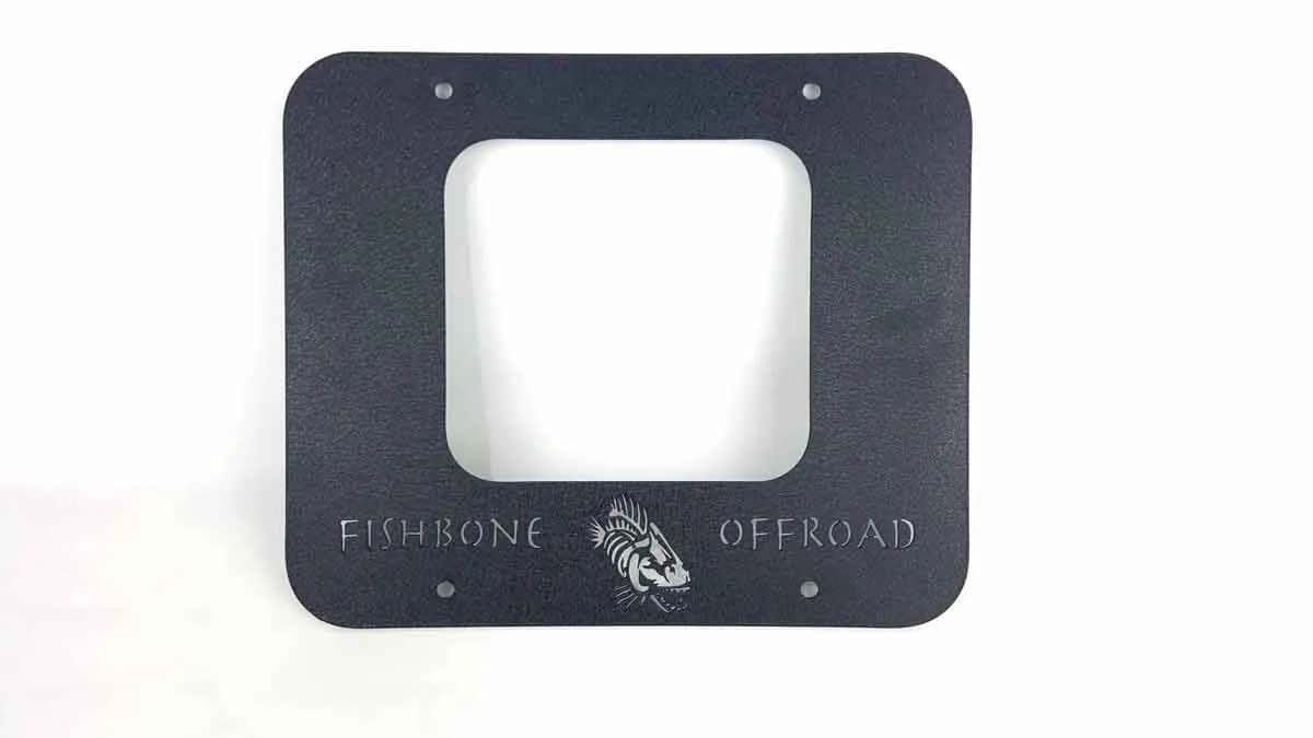 Jeep TJ Tailgate Plate 97-06 Wrangler TJ Black Textured Powercoat Aluminum BackSide Series Fishbone Offroad