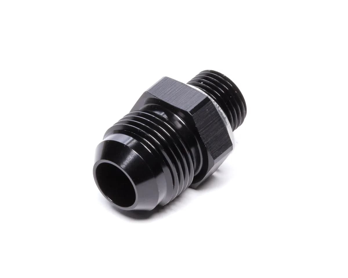 Straight AN to Metric Adapter Fitting; -10AN; M16x1.5 Metric Size; 6061 Aluminum; Black Anodized;
