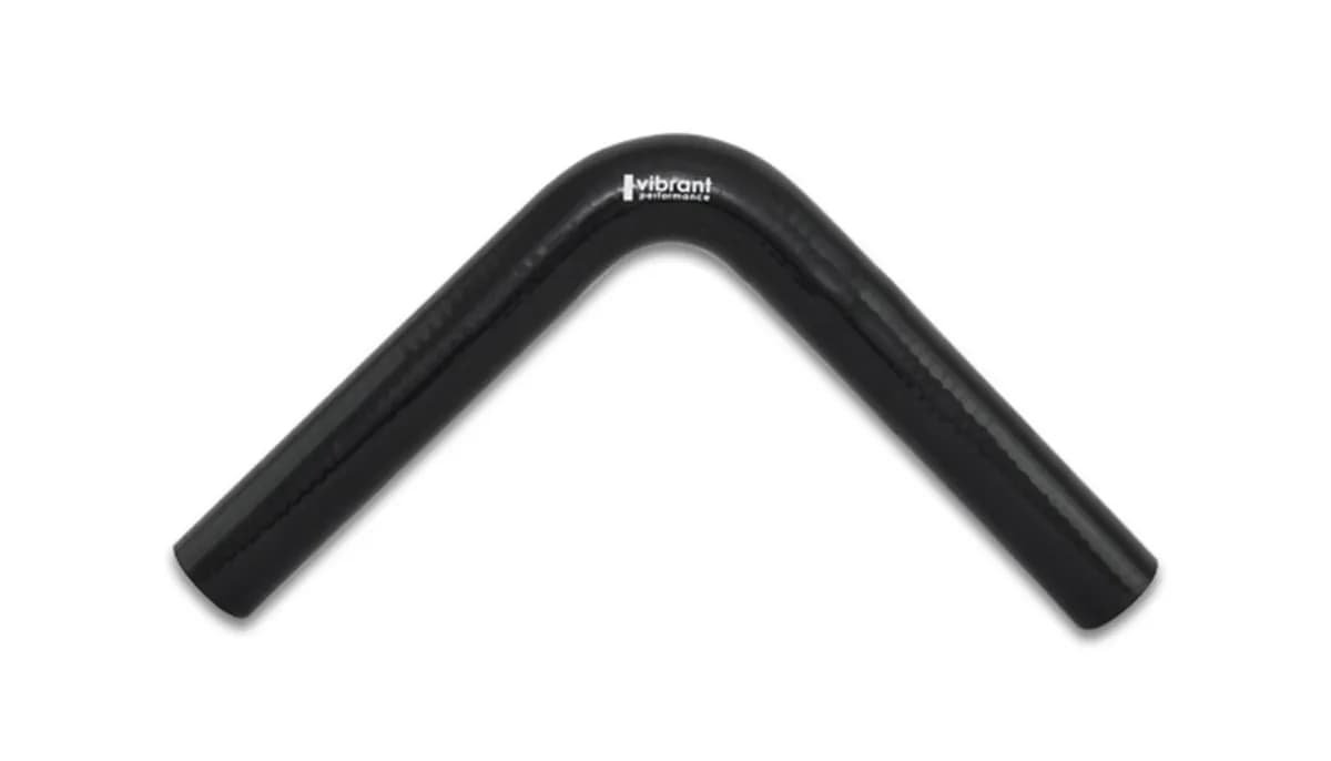 90 Degree Hose Coupler; 1 in. ID; 8 in. Leg Length From Tangent; 1.5 in. Centerline Radius; 100 PSI Maximum Operating Pressure; 0.2 in. Wall Thickness; Black;