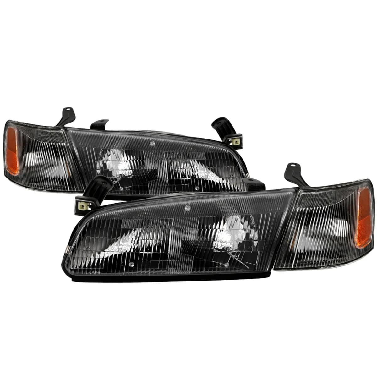 9799 Camry OEM Style Headlights With Corner Lights 4pcs Black