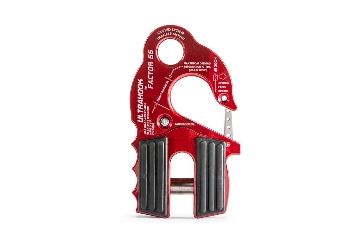 Factor 55 00250-01 Ultrahook Winch Hook With Shackle Mount -- Red
