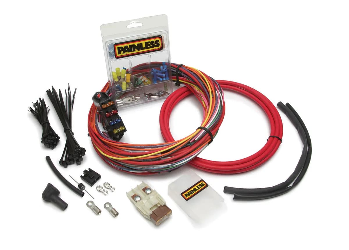 CSI Universal Engine Harness; Incl. Wiring/Connectors/30 Amp Max Switched Power Access./30 Amp Max Constant Power Access./Un-fused Battery Power Access./Wire Ties/Shrink Tubing;