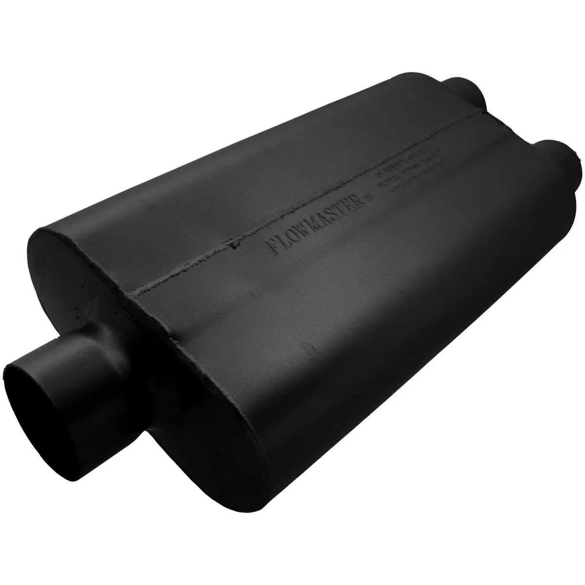 50 Series Delta Flow Muffler 3.00in IN (C) / 2.50in OUT (D): ea 16 Gauge Aluminized Steel