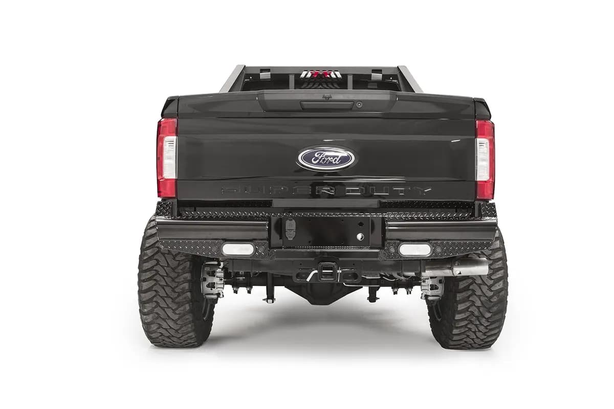 Black Steel Ranch Rear Bumper; 2 Stage Black Powder Coated;