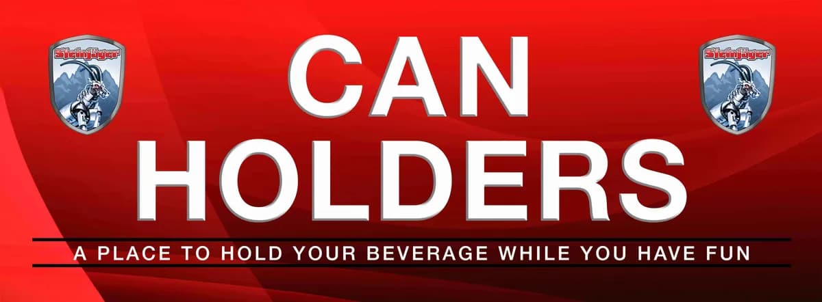Header Sign 18.375 inches wide x 5.5 inches high Can Holders