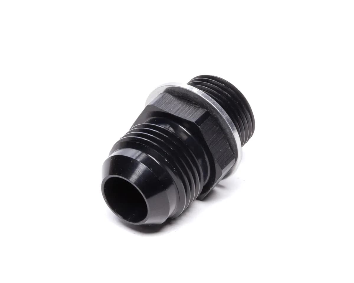 Straight AN to Metric Adapter Fitting; -10AN; M20x1.5 Metric Size; 6061 Aluminum; Black Anodized;