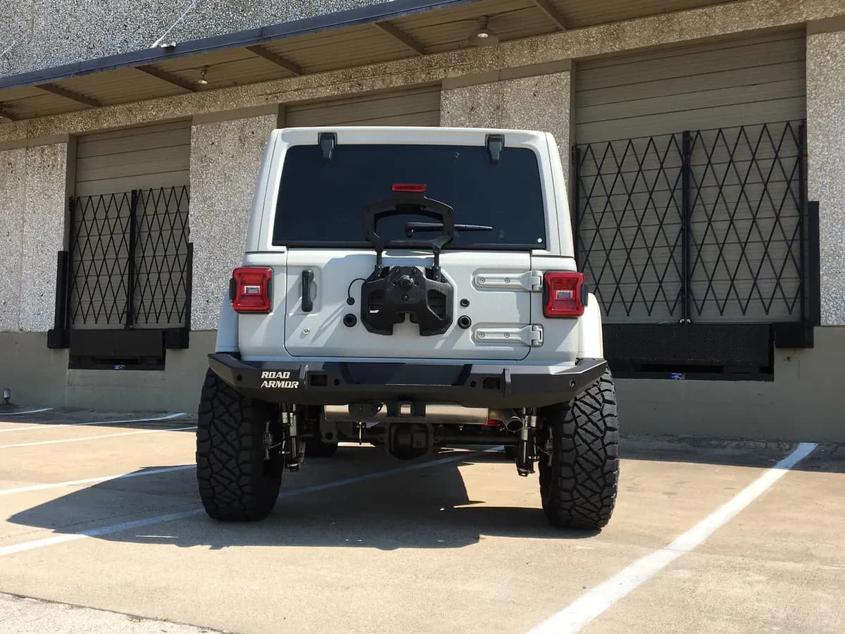 Stealth Rear Full Width Non-Winch Bumper | Tire Carrier Hole - Texture Black 2018-2025 Jeep JL JLU