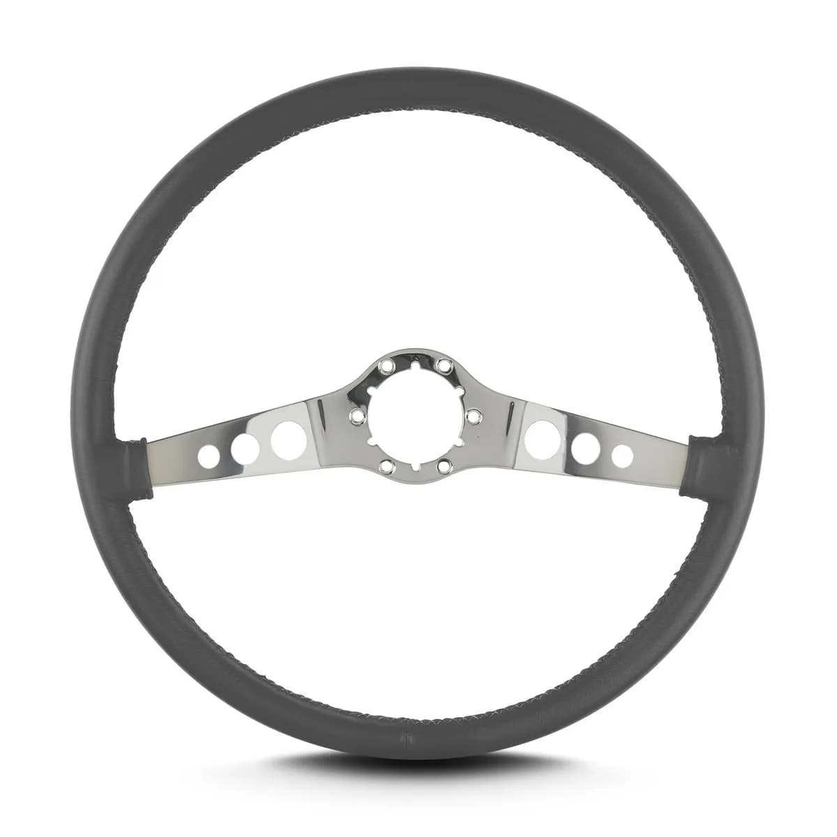 Lecarra SS Steering Wheel; Dark Grey; Polished Spokes; 15 in. Thin Grip;