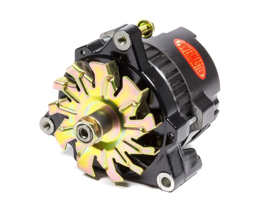 Racing Alternator; CS121; 3 Ear Mount; Rear Battery Post; 100 Amp; 60 Idle; 12 Groove V Type; w/o Pulley; Black;