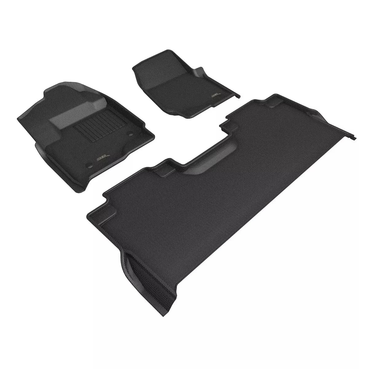 23c F250/F350 Super Crew Kagu 1st & 2nd Row Floor Liner W/Under Seat Storage 3pc Bla