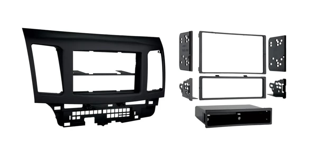 TURBOKits; Radio Installation Kit; Incl. Instr./Hardwre/Storge Pocket/Snap-In ISO Mnt System w/Custom Trim Ring;For Dble/Two Single DIN;High-Grade ABS Plastic; Gray;