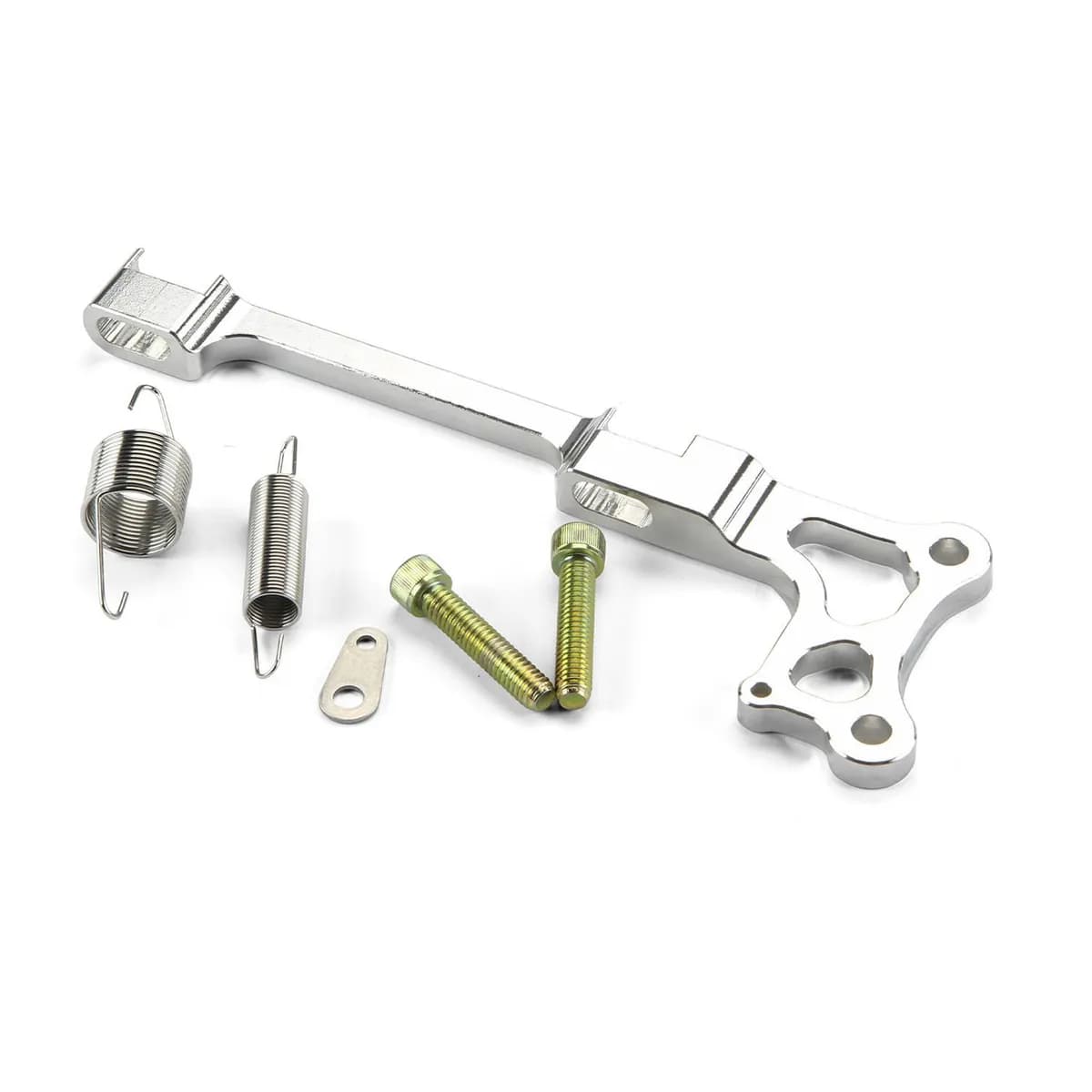 Throttle/Kickdown Cable Mounting Bracket; For Edelbrock 4 Barrel Carburetors; Incl. Return Springs; Billet Aluminum; Brushed Finish;