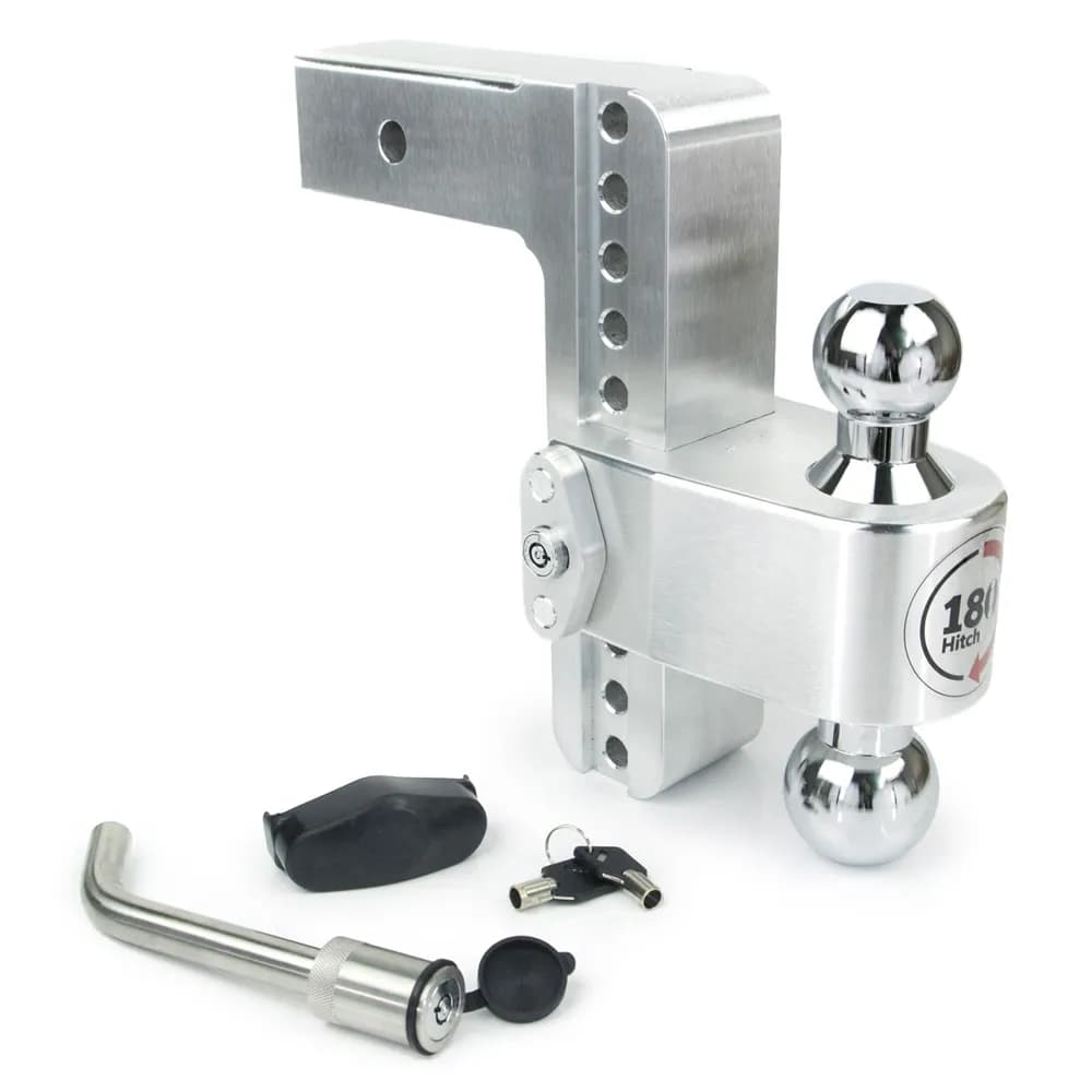 180 Hitch Chrome Plated 8in Drop Hitch With 2.5in Shank (10k/18.5k Grwr) With Ws05 Keyed Alike
