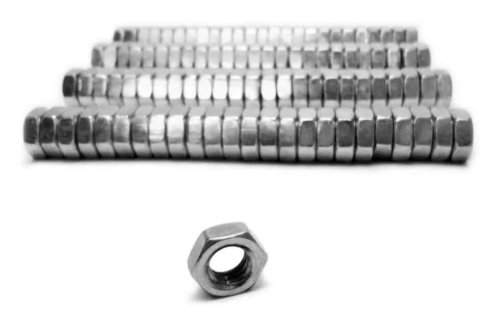 Nuts Bulk Jam 1/4-28 RH 100 Pack Grade 2 Plated Zinc Silver