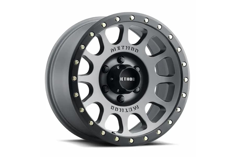 Aluminum Wheels 17x8.5 NV MR305 Bolt Pattern 6 On 135 Offset 0 Lip Size 1.3 Titanium TT Matte Black Lip Method