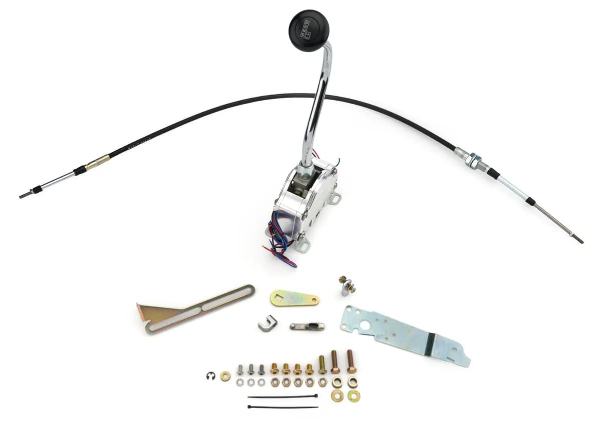 Es Shifter Gm 4l60e Chrome 16in Bench Bend Lever Mushroom Black Knob