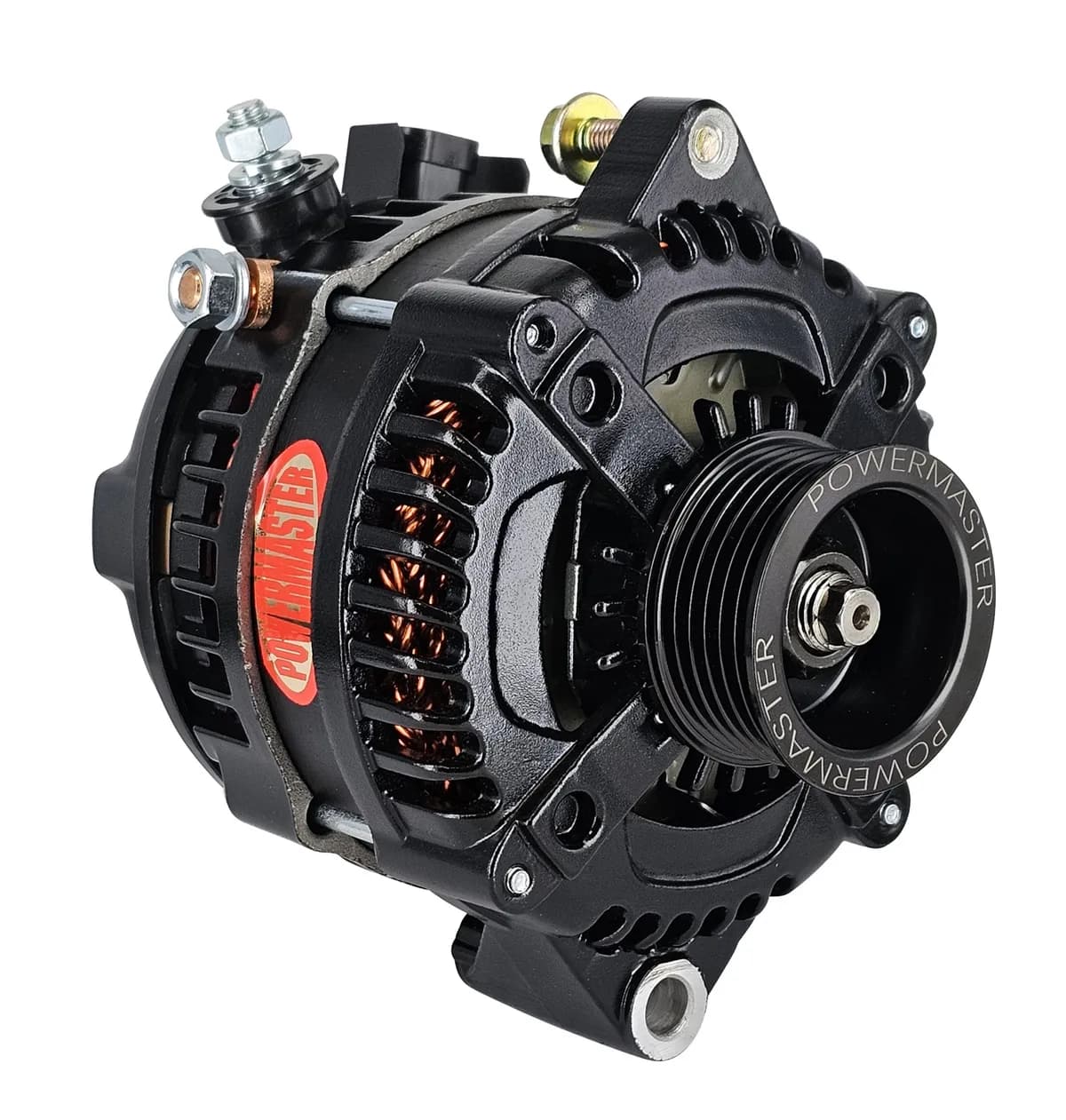Alternator; 175 Amp; 6 Groove Pulley; Hair Pin Replacement; Black;