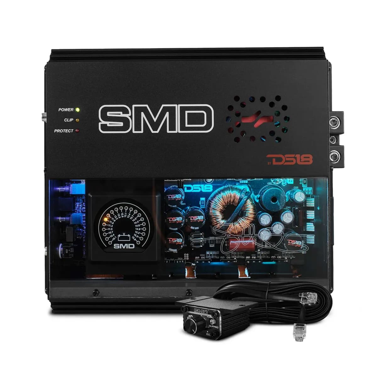 1-Channel | Class D | 2000 @ 1Î© | 1400 @ 2Î© | 800 @ 4Î© Watts RMS | VM-1 Voltmeter Built-in | Digital LED Lights