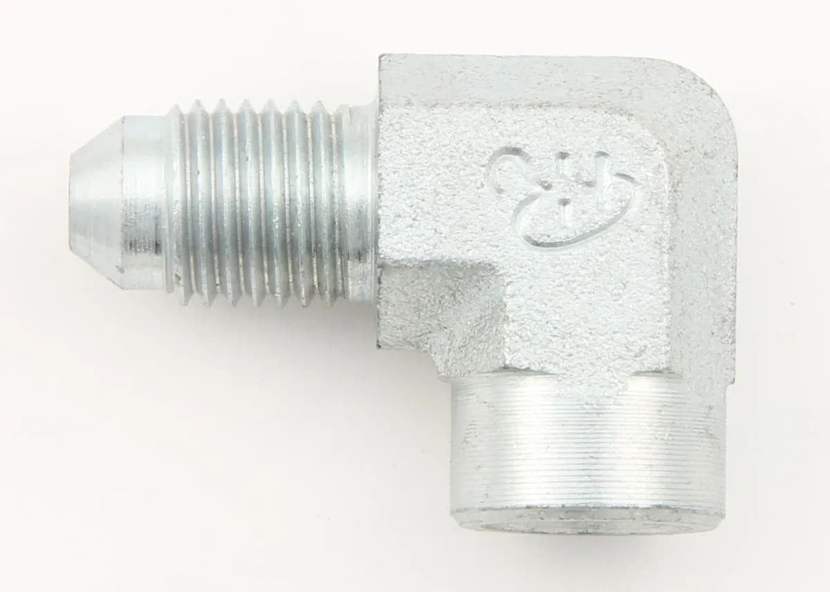 #4 to 1/8 NPT 90 Deg Gauge Adapter