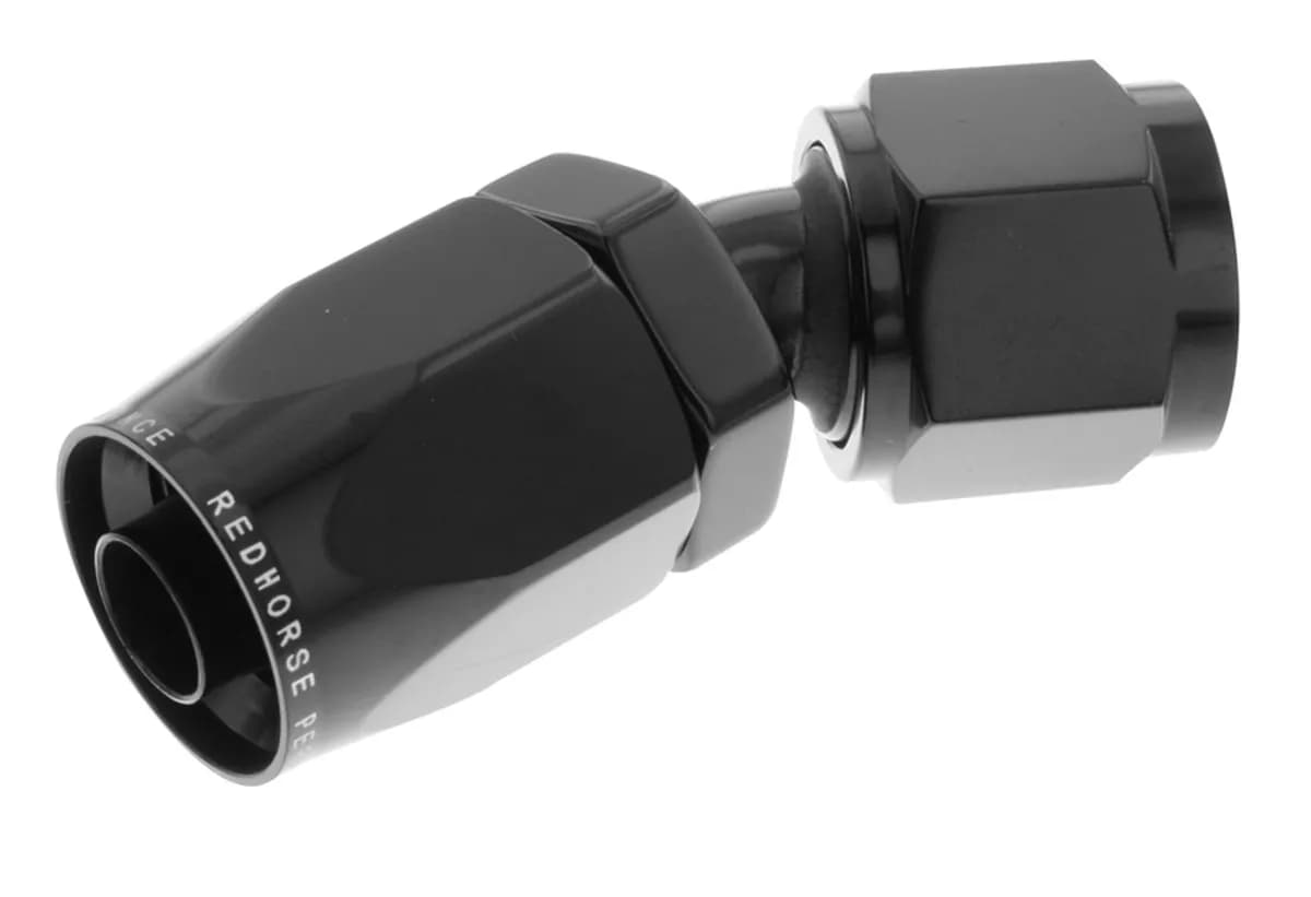 10 30 Degree Female Aluminum Hose End Black