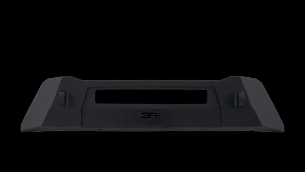 HiLine Front Winch Bumper; 3/16 in. Steel Plate; 20 in. Dual Row Light; Textured Black Powder Coat;
