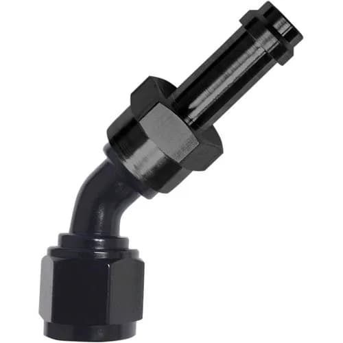 #6 45 Degree ez Street Hose End Black