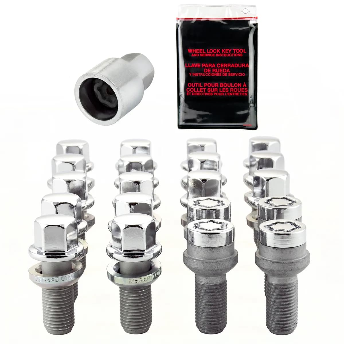 Hex Lug Bolt Install Kit 5 Lug M14x1.5 Radius Seat W/Wheel Lks 17mm Hex 26.3